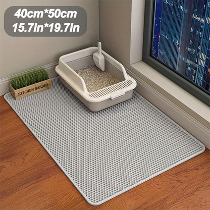 Cat Litter Trapping Mat – Double Layer Non-Slip Washable Litter Box Rug, Scatter Control for Cats, 3 Sizes & Colors