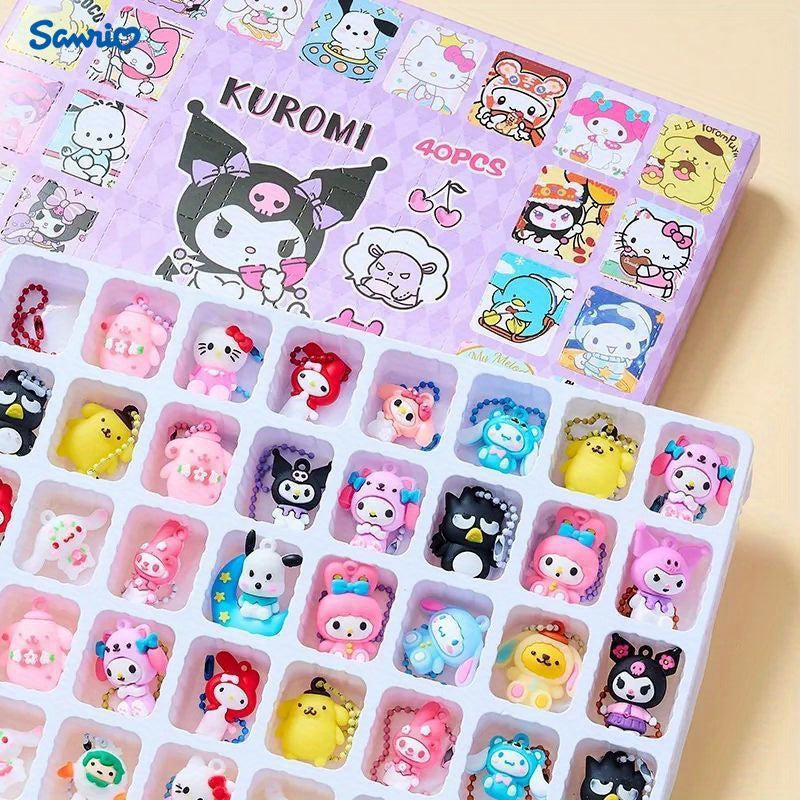 40pcs Kawaii Blind Box Mini Figures & Pendants, Sanrio Mystery Surprise Dolls Set for Parties, Celebrations and Guest Favors