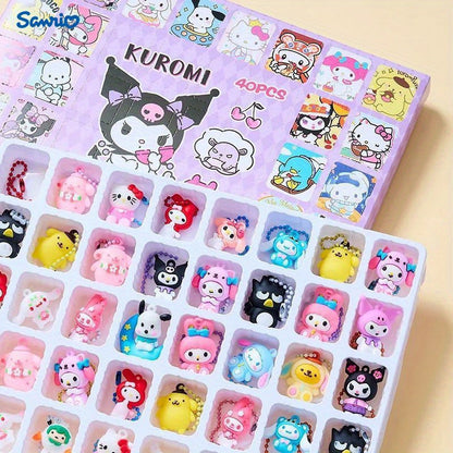 40pcs Kawaii Blind Box Mini Figures & Pendants, Sanrio Mystery Surprise Dolls Set for Parties, Celebrations and Guest Favors
