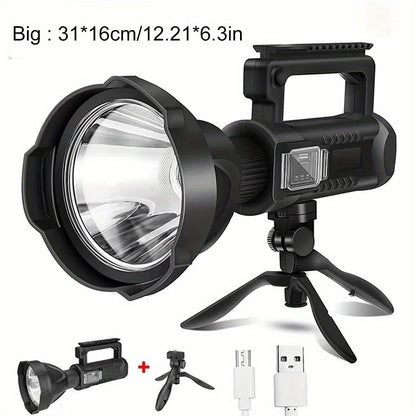 XHP90 High Power LED Flashlight USB Rechargeable Powerful Spotlight Searchlight, 4 Modes for Camping, Travel and Outdoor Use
