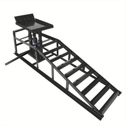 Hydraulic Vehicle Ramps 11, 000 lb 5T Low Profile Heavy Duty Lift Service Ramps for Truck Trailer Garage – Adjustable Height