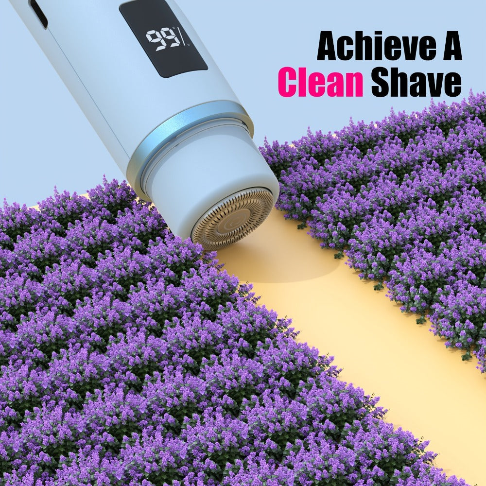 Electric Shaver 2-in-1 Dual-Head Bikini Trimmer with Digital Battery Display and Waterproof Wet/Dry Use