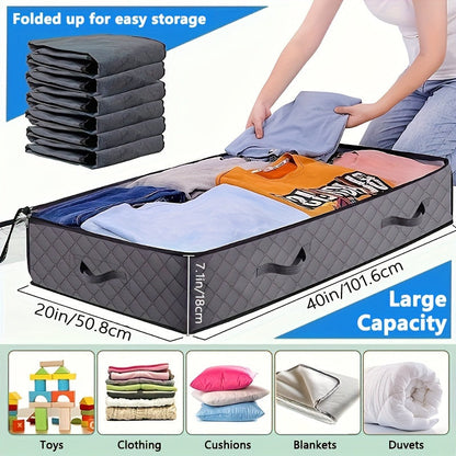 Under Bed Storage Box Extra Large 23.78gal with Transparent Window & Sturdy Handles, Clothes, Quilts & Bedding Organizer for Home