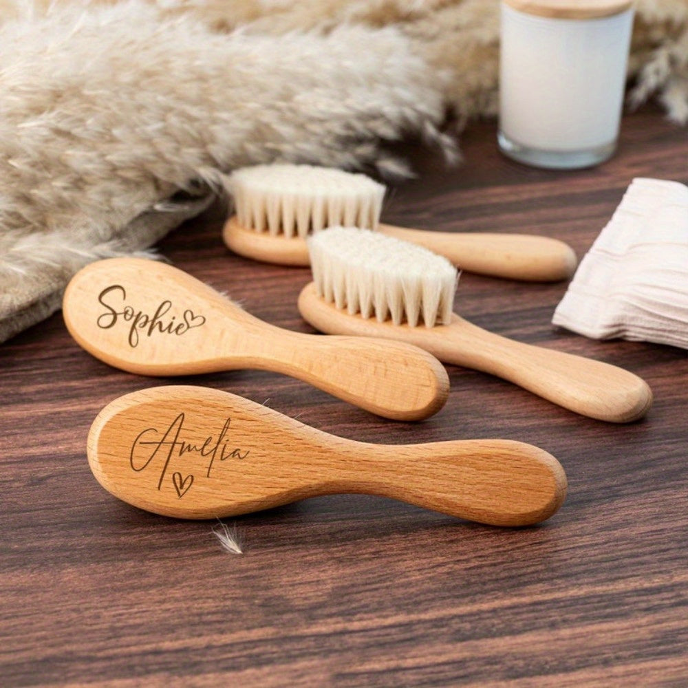 Custom Engraved Baby Brush Personalized Newborn Soft Hair Brush with Name, Unique Keepsake Gift for Baby Shower