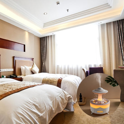 Raindrop Aroma Diffuser with Warm Center Light, Remote and Body-Button Controls in Black or White