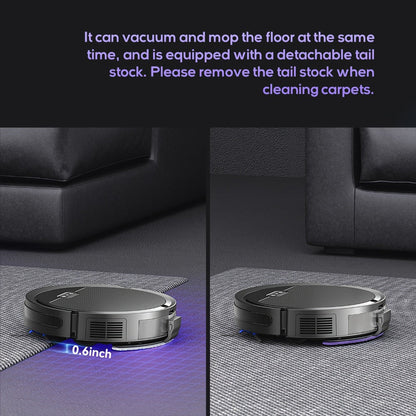 Robot Vacuum Cleaner Mop Combo 5000Pa Max Suction 2-in-1 with App & Voice Control - Scheduled Cleaning