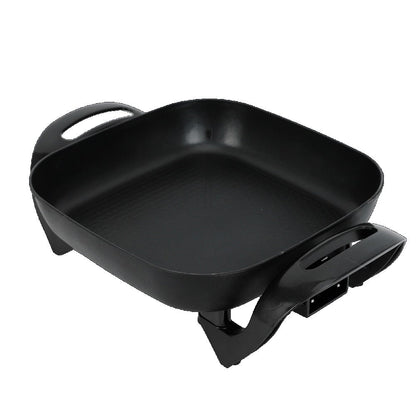 Electric Skillet 12x12 Inch Nonstick Ceramic with Glass Lid 1400W Adjustable Temperature up to 420°F