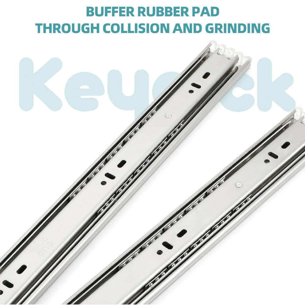 Full Extension Ball Bearing Drawer Slides 2-Pack in 10, 14 or 16-Inch Lengths for Kitchen, Dresser and Office Cabinets