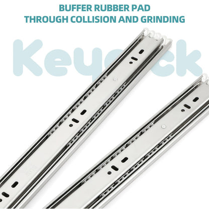 Full Extension Ball Bearing Drawer Slides 2-Pack in 10, 14 or 16-Inch Lengths for Kitchen, Dresser and Office Cabinets