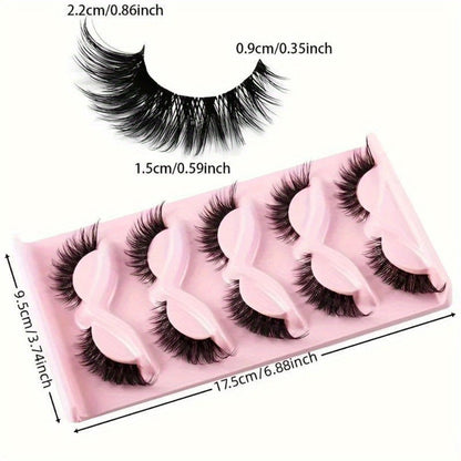 15 Pairs Cat Eye Strip Lashes – Natural Long Manga Wispy False Eyelashes with Winged Tips, 3 Boxes Elongated Dramatic Eye Look for Women