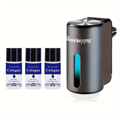 Car Air Freshener Aroma Diffuser with Essential Oils – USB Powered Smart Scent Diffuser for Car, 3/6/10/20 Bottles 0.34oz Essential Oils