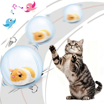 Interactive Cat Toy Ball – Automatic Motion Activated Rolling Toy for Indoor Cats and Dogs, Rechargeable Electric Moving Ball with Rabbit