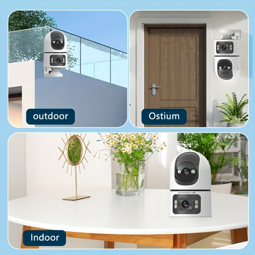 Security Camera 4K Dual-Lens Model with 2160P Video, Dual-Band WiFi, Color Night Vision and Tamper Detection