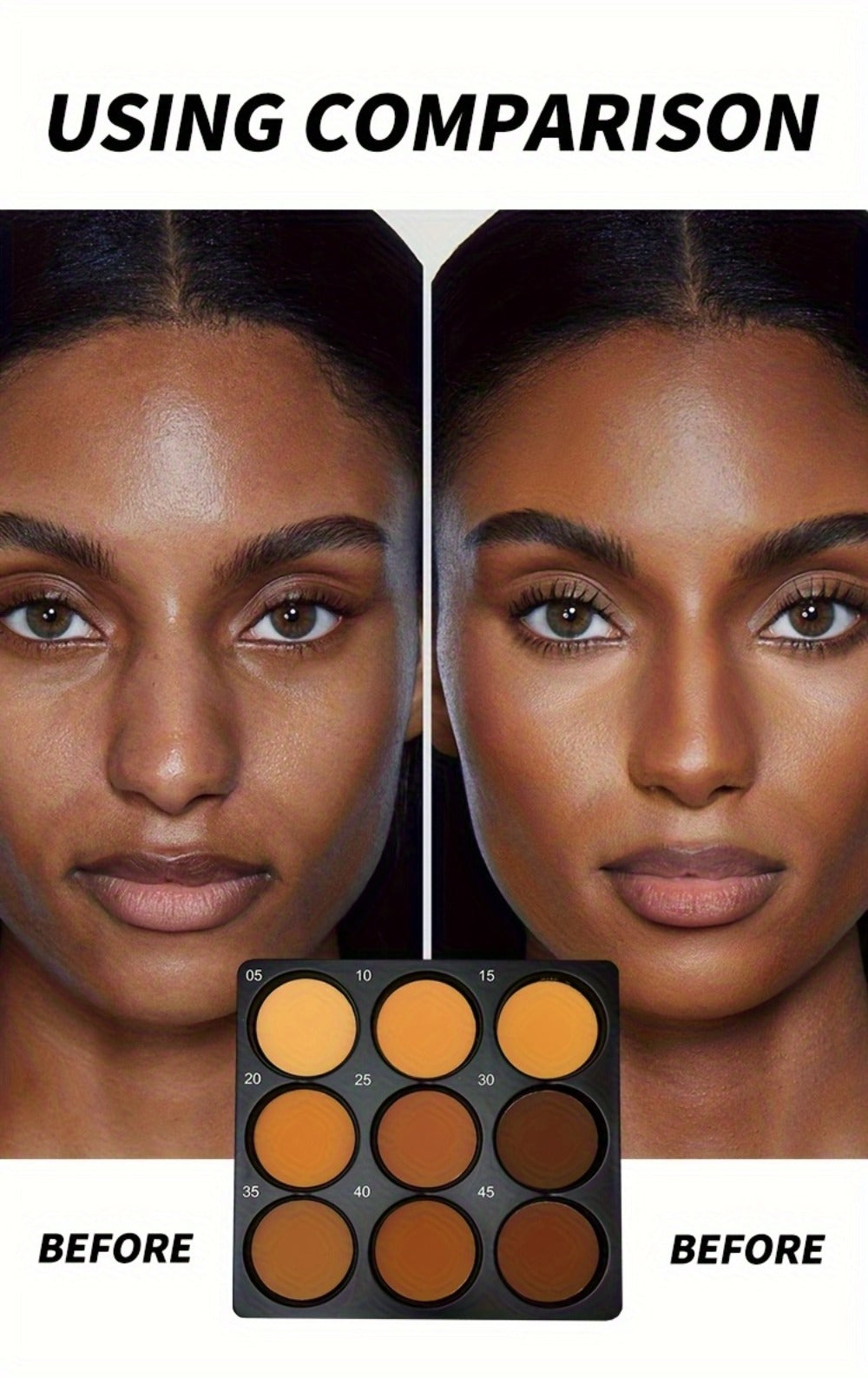 9 Color Contour Palette Matte Waterproof Full Coverage Concealer Eyeshadow Foundation Primer Oil Control 3D Face Sculpting Natural Makeup
