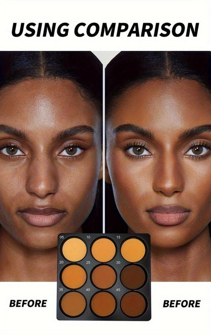 9 Color Contour Palette Matte Waterproof Full Coverage Concealer Eyeshadow Foundation Primer Oil Control 3D Face Sculpting Natural Makeup