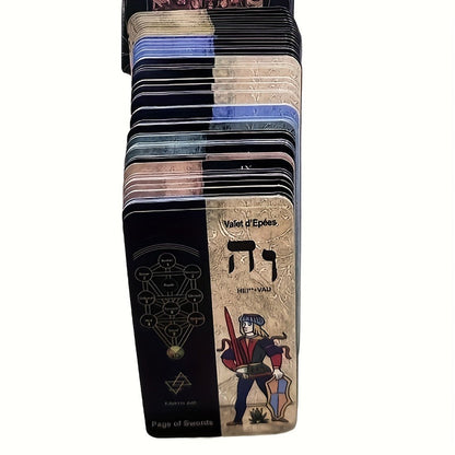 Kabbalah Tarot Deck 78 Cards, Traditional Divination Card Game with Ancient Wisdom & Spiritual Guidance