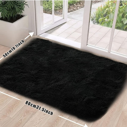 Area Rug Tie-Dye Polyester Plush Mat in Four Colors and Two Machine-Washable Sizes for Indoor Rooms