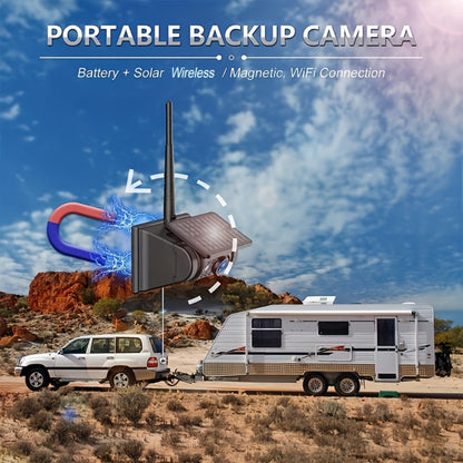 Wireless Backup Camera Solar Powered for Truck RV Trailer – 1080P HD, WiFi Magnetic Mount, Infrared Night Vision, 150° Wide Angle