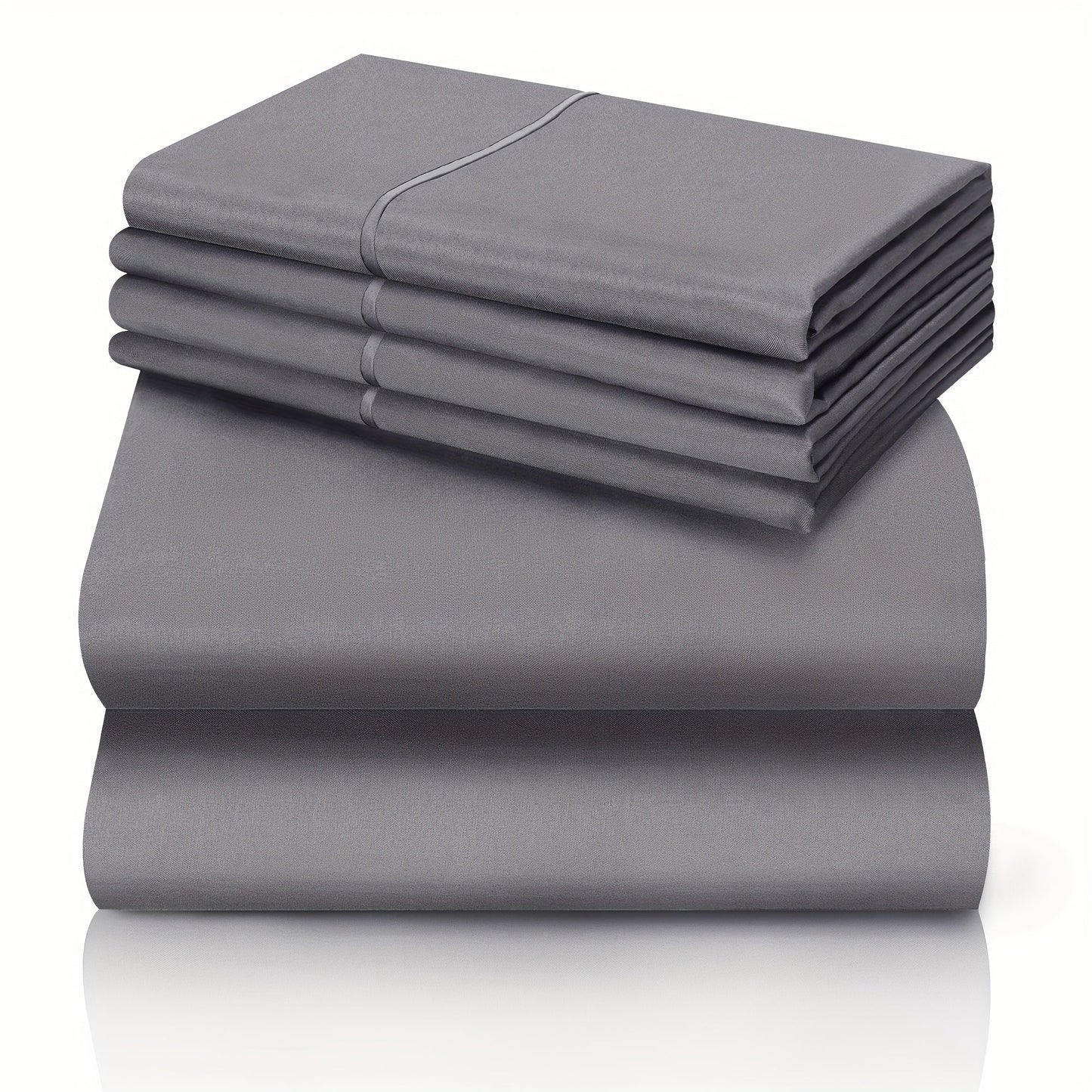 Bed Sheet Set California King 6-Piece Microfiber with 18-Inch Pocket and Sixteen Solid Color Choices