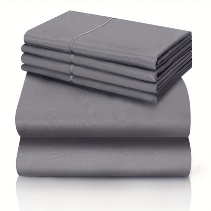 Bed Sheet Set California King 6-Piece Microfiber with 18-Inch Pocket and Sixteen Solid Color Choices