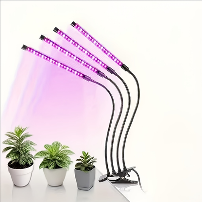 Clamp-On Red Blue LED Plant Lamp with 3, 4 or 5 Flexible Light Bars and USB Control for Shelves