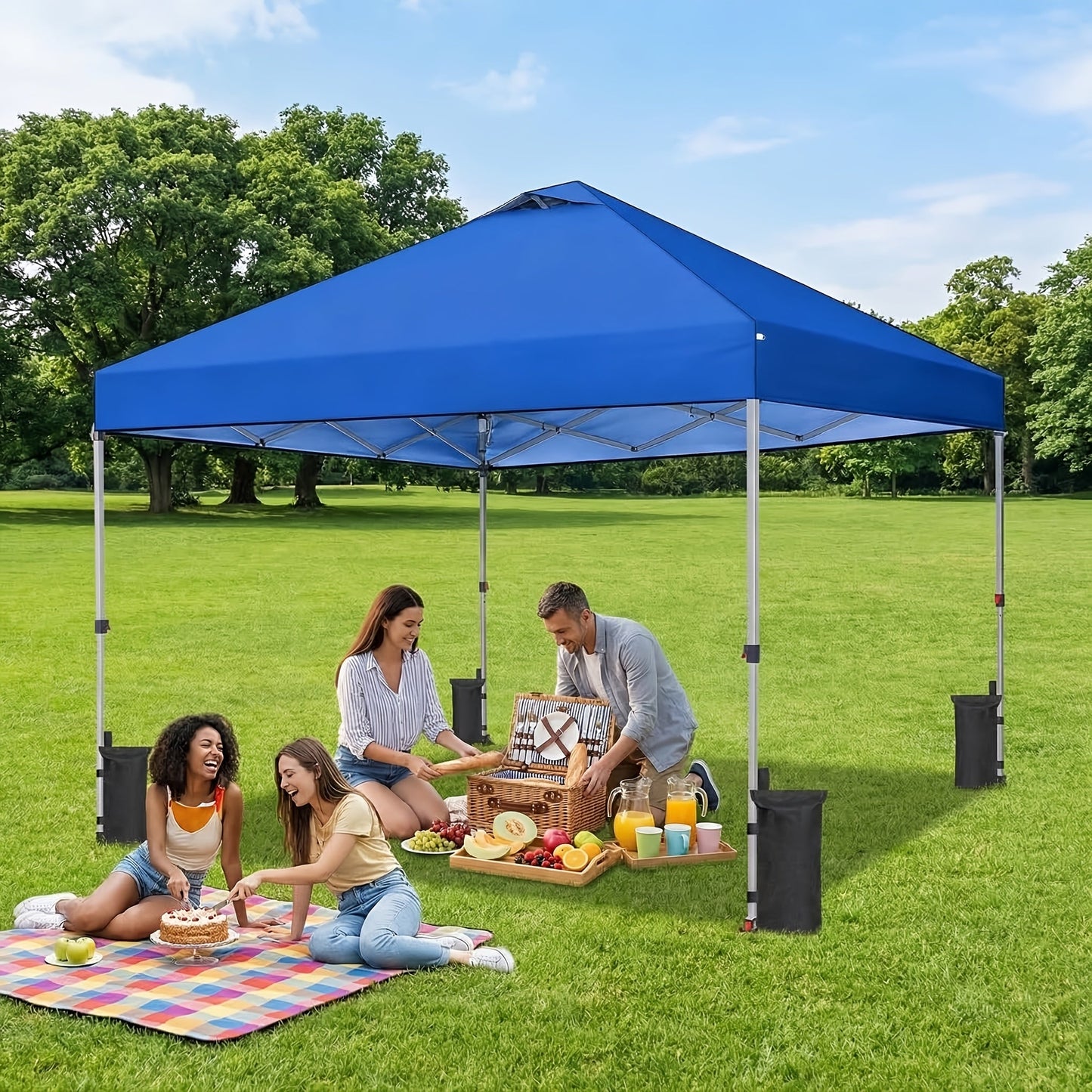 Canopy Tent 10x10ft Pop Up One Push, Portable Outdoor Shelter 3 Colors for Garden, Patio and Yard Use