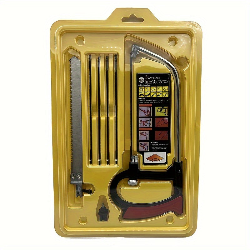 Hand Saw 7-in-1 Multifunctional Mini, Curved Devil Saw Set for Woodworking DIY, Compact Multi-Function Wood Cutting Saw Kit for Pruning