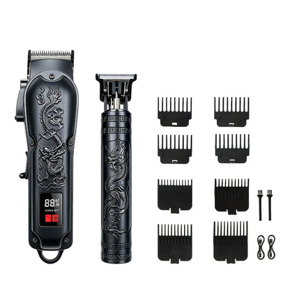 USB Precision Hair Clipper Set for Men, Wireless Electric Clippers & Nose Trimmer Shaver for Everyday Face, Beard and Body Grooming
