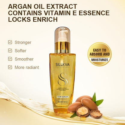 Extra Strength Argan Oil Hair Serum with Vitamin E – Deep Moisturizing Repair for Dry Frizzy Damaged Coarse Hair
