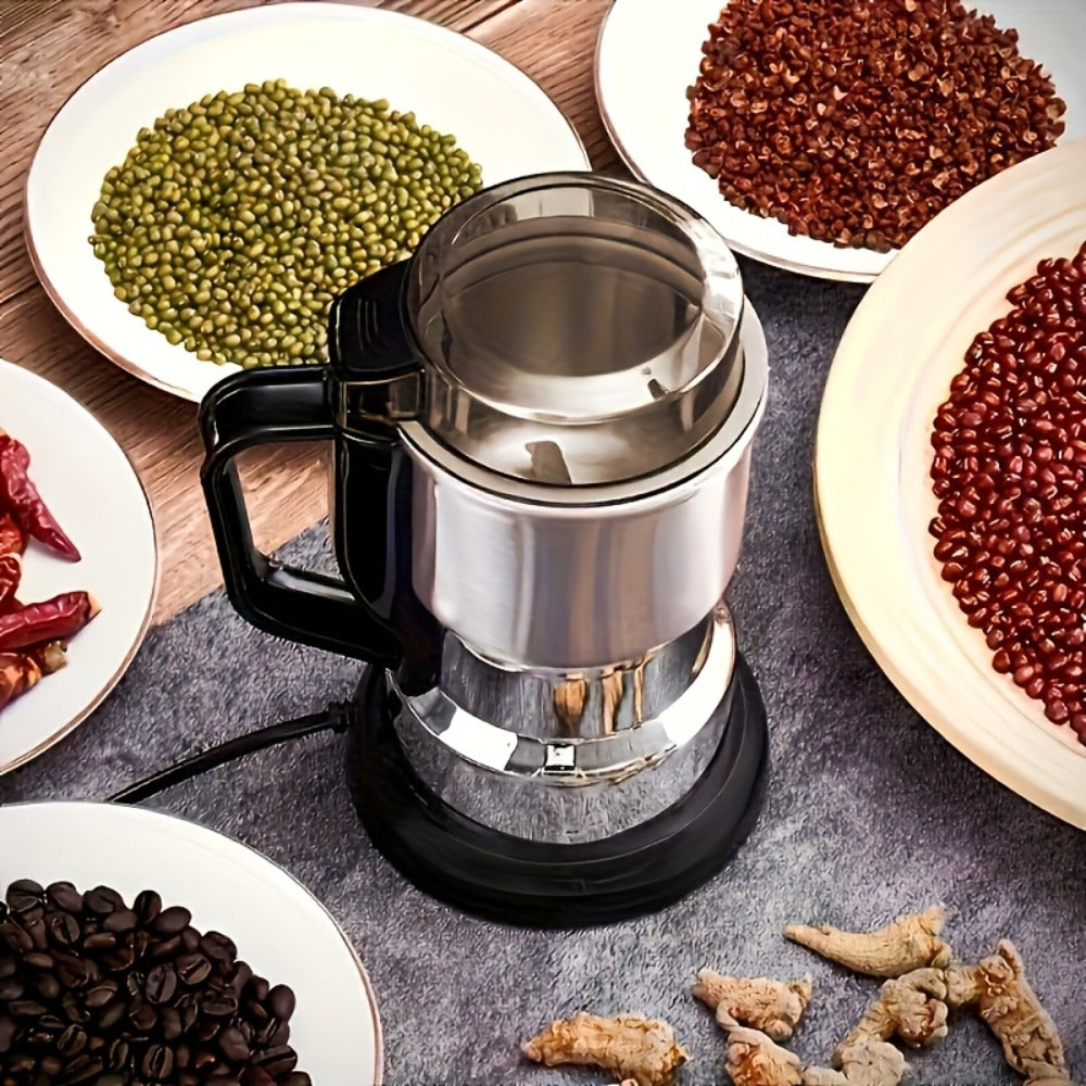 Electric Coffee Grinder 300W 25000RPM, 8-Blade Stainless Steel Spice & Grain Mill for Coffee Beans