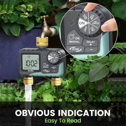 2-Zone Sprinkler Timer Programmable Faucet Irrigation Controller for Lawn & Yard, for Garden, Lawn and Yard Watering