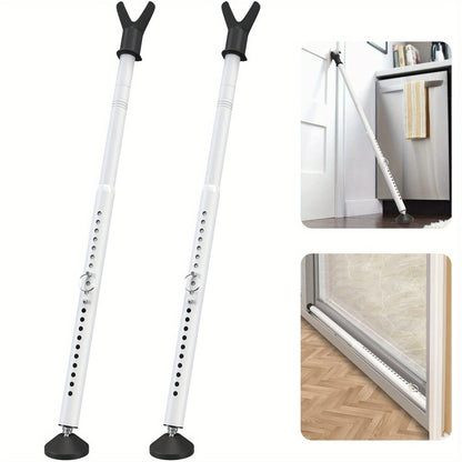 Door Security Bar Adjustable 28-45 Inch, Door Barricade Bar with Anti-Slip Base, Fits Standard & Sliding Doors
