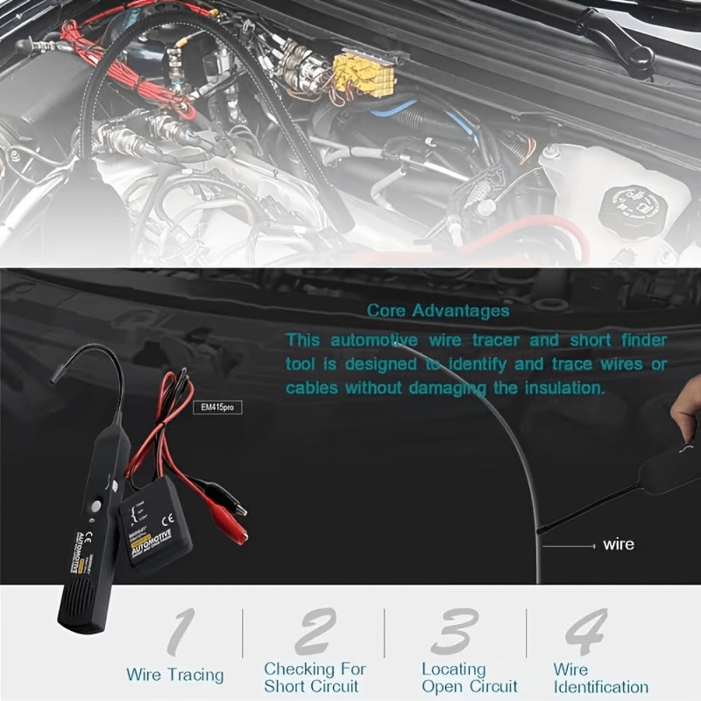 Automotive Circuit Tester Kit EM415PRO – DC 6–42V Wire Tracer & Fault Detector for Car, Truck, Motorcycle & RV Electrical Diagnostics