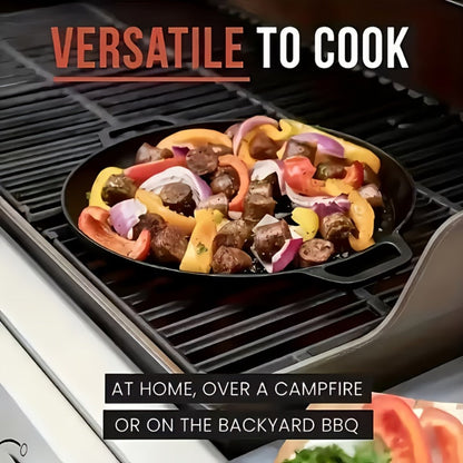 28cm Cast Iron Skillet Bundle with Barbecue Tongs and Optional 304 Stainless Steel Box in 2- or 3-Piece Sets