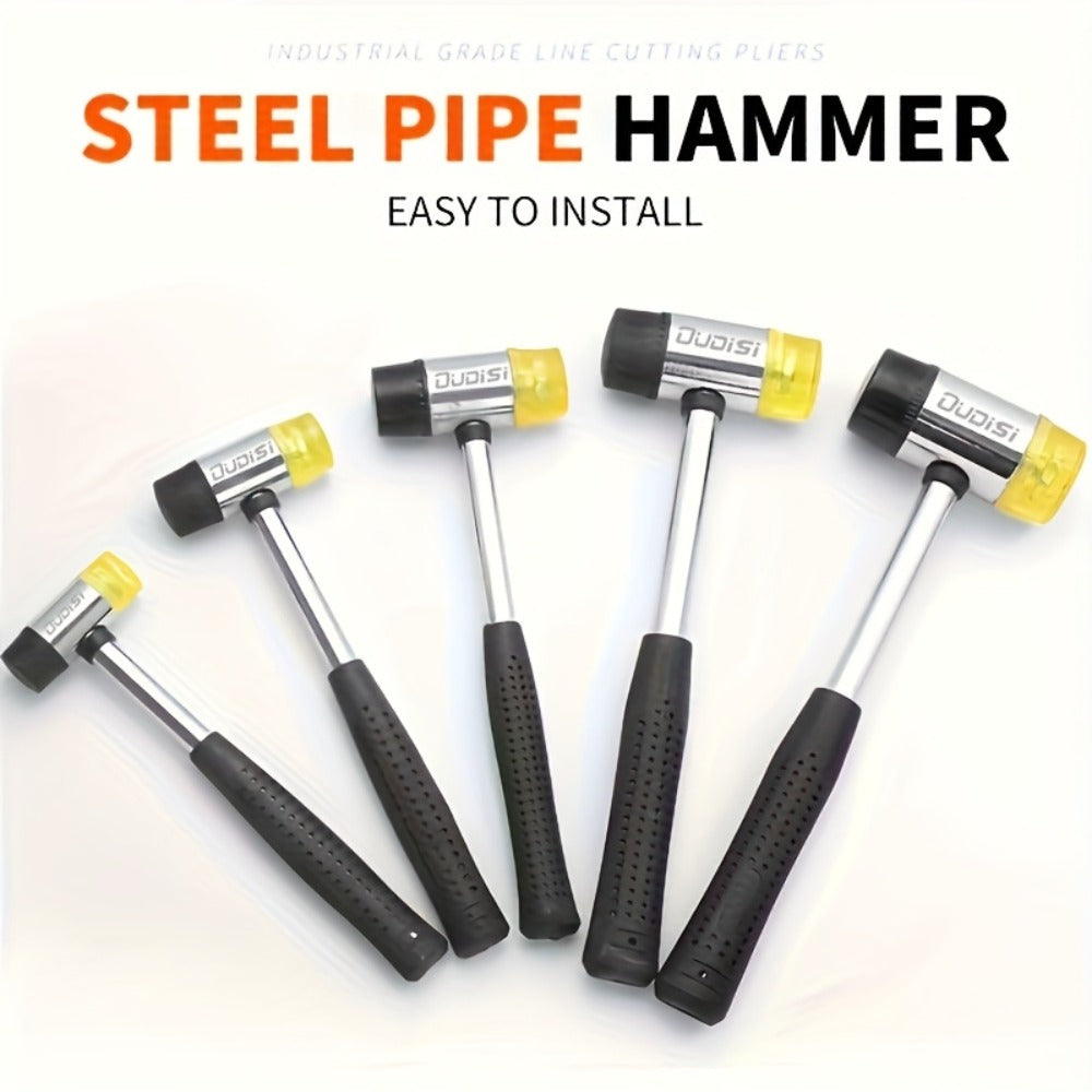 Double-Head Rubber Mallet – Plastic Installation Hammer with Rubber Handle, Rebound-Proof Soft Mallet for Floor Installation, Tile, Jewelry