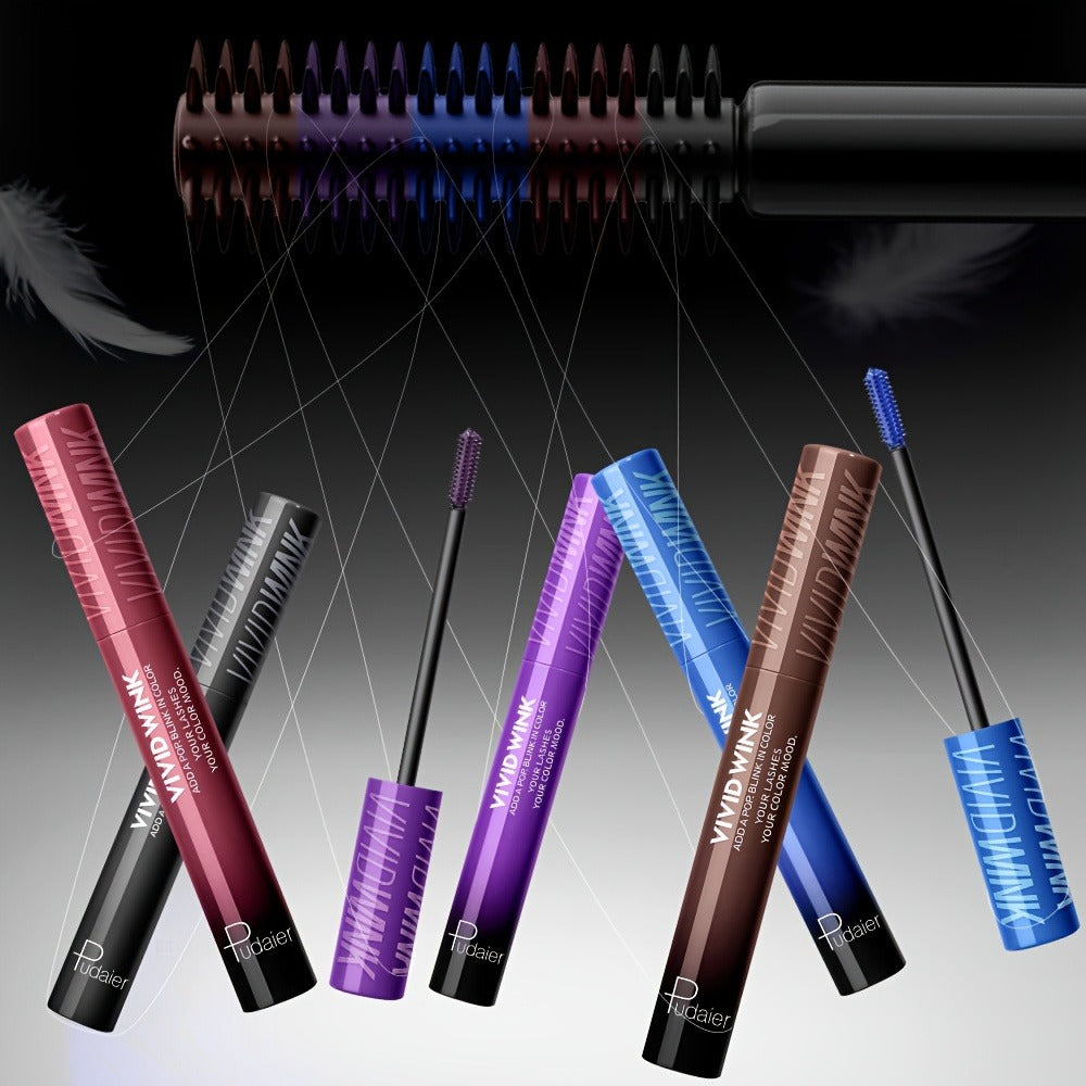 Colored Mascara in Five Numbered Shades with Slim Color-Coordinated Tubes and Integrated Comb-Style Wands