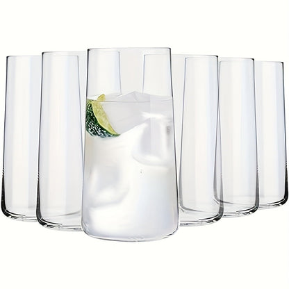 Drinking Glasses Set of 6, 17.5oz Large Clear Crystal Glass Cups, Glassware Set for Water, Juice