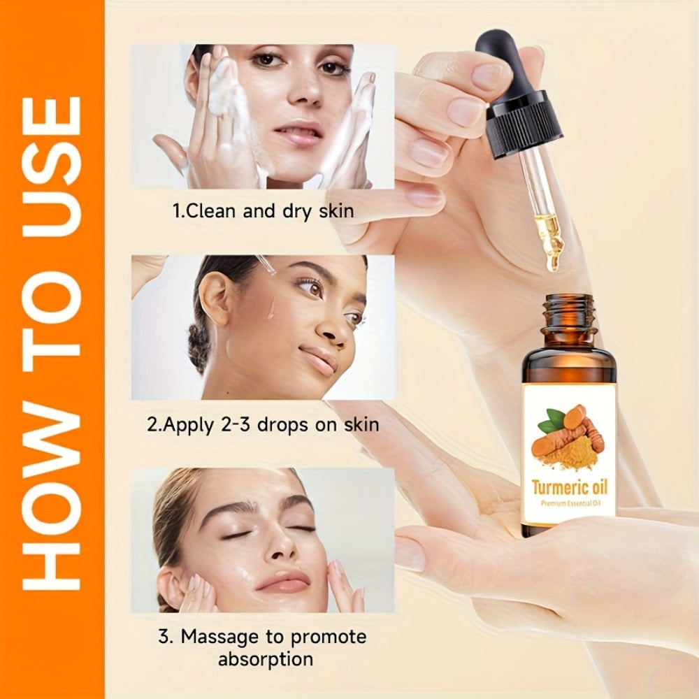 Turmeric Bath & Skin Care Set 3-Piece – Brightening Mousse, Soap & Oil for Hair, Face & Body, Gentle Moisturizing Cleanser Gift Set