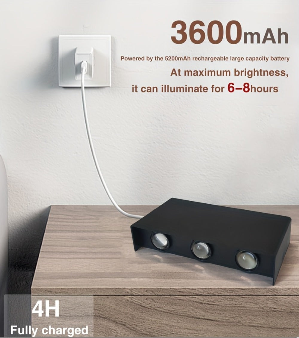 RGB Wall Light 2 Pack Battery Powered - Seven Color Gradient Dimming Night Light with Touch Switch