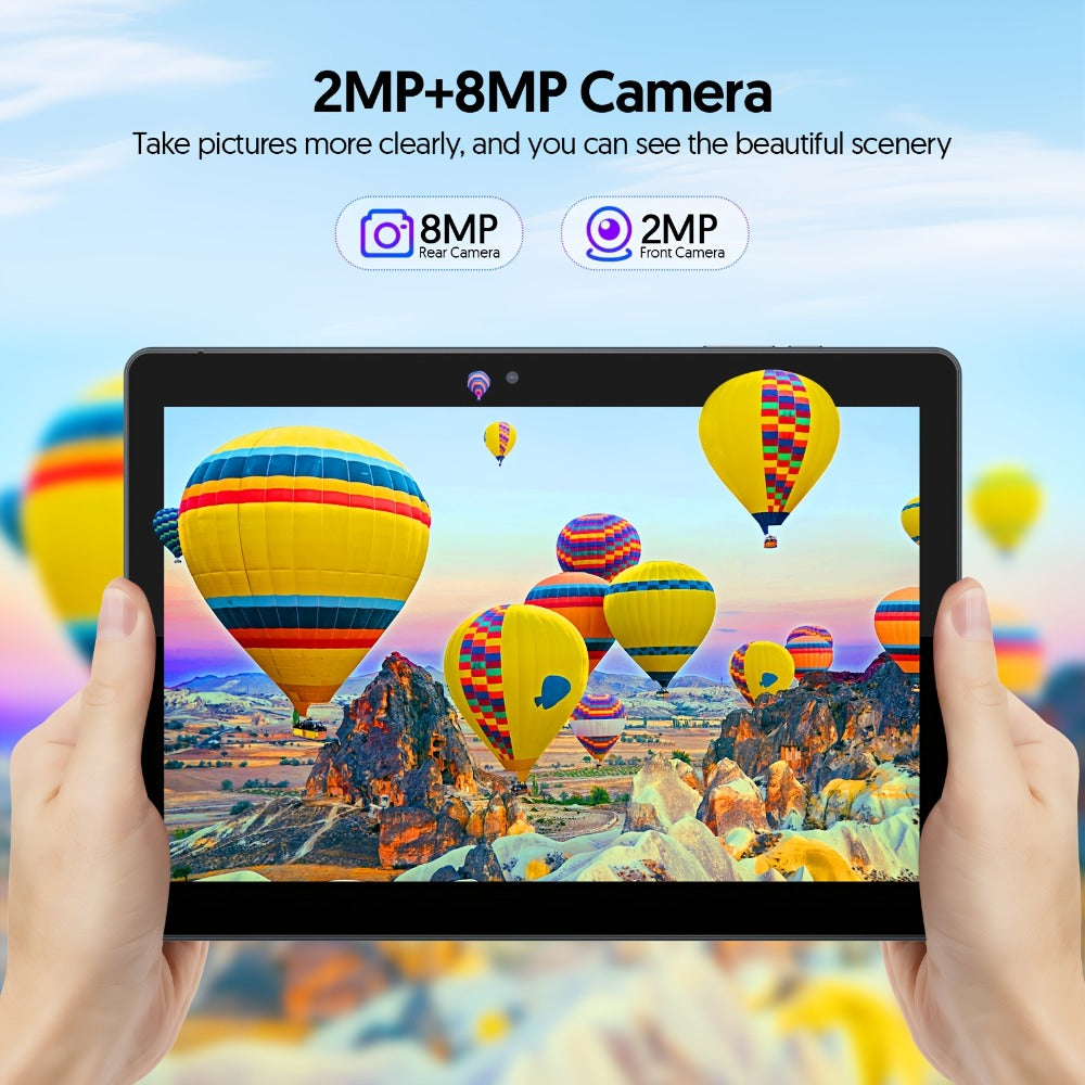 Android Tablet 10-Inch 2-in-1 with 1280x800 IPS Display, 64GB Internal Storage and Keyboard Bundle Options