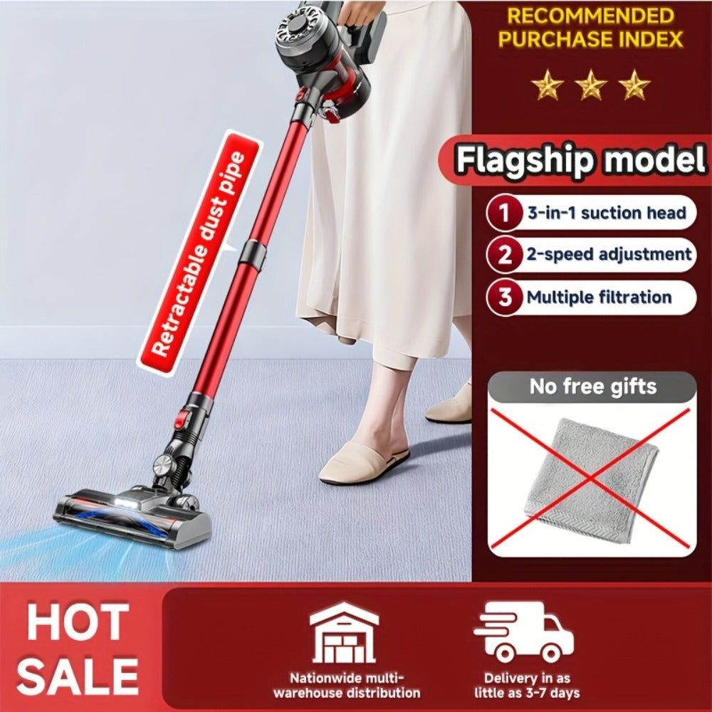 Cordless Vacuum Cleaner with Green Light Indicator for Entryways, Bedrooms and Living Spaces