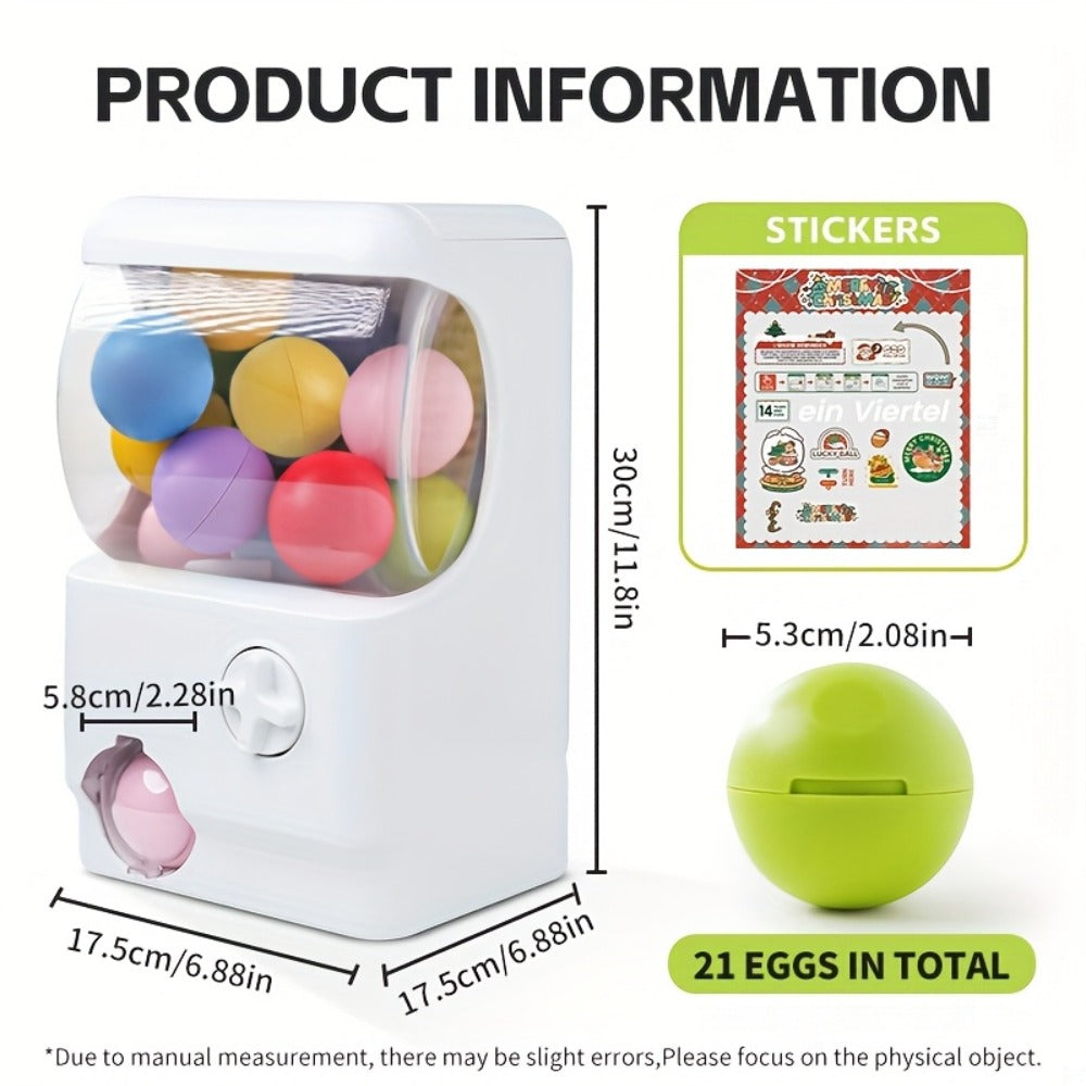Gachapon Machine for Home, Mini Capsule Toy Vending Machine Novelty Gift for Kids Adults Couples Anniversary Birthday Party Christmas