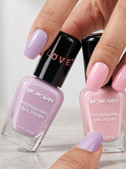 Nail Polish Set 6 Colors Quick Dry Long-Lasting – Hot Pink, Rose Red, Lilac Purple, Nude Pink, Lavender & Violet High Gloss 0.25oz