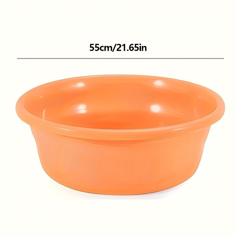 Plastic Wash Basin 12 Quart Stackable Round Tub – Portable Household Washing Bowl for Kitchen, Camping, Face Washing
