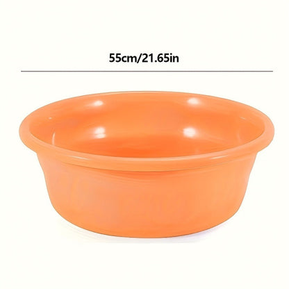 Plastic Wash Basin 12 Quart Stackable Round Tub – Portable Household Washing Bowl for Kitchen, Camping, Face Washing