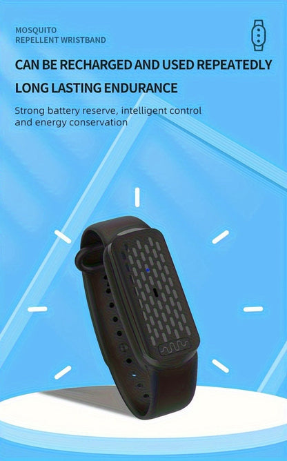 Mosquito Bracelet, Ultrasonic Soundwave Technology, USB Rechargeable, Wristband for Camping Outdoor Hiking Travel