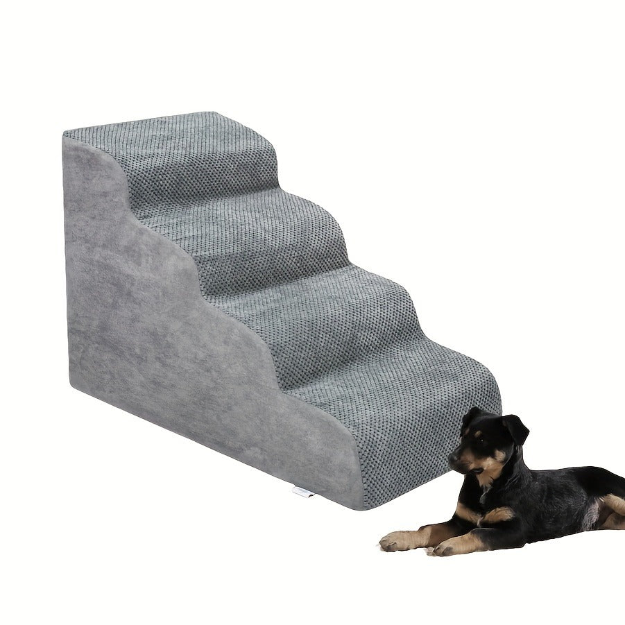 Dog Stairs for High Beds & Sofa – Extra Wide Foam Pet Steps with Non-Slip Bottom, Soft Cushioned Dog Ramp for Couch, Ideal for Small Dogs