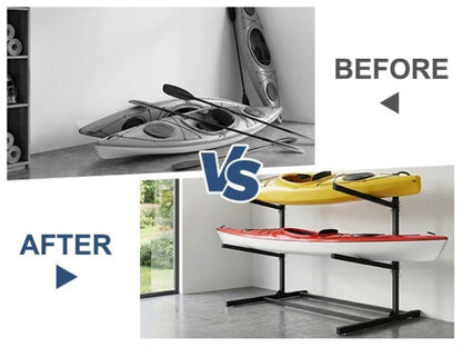 Kayak Storage Rack, Adjustable Stand for SUP, Canoe & Paddle Board, Wall, Dock & Freestanding, 400 lbs Capacity
