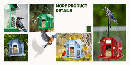 Metal Bird Feeder for Outside – 4 Lbs Large Capacity Hanging Wild Bird Feeder, for Garden, Yard and Pest Management
