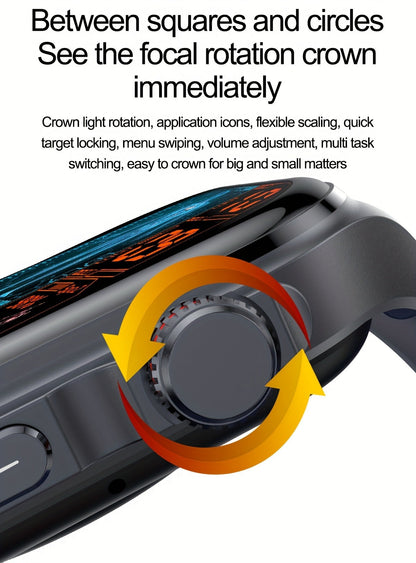 Smart Watch 2.04-Inch AMOLED Display with Bluetooth 5.3 Calling, 530mAh Battery and Six Strap Options